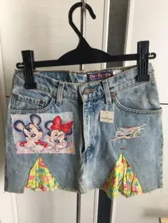 [新品] levis512 リメイクジーンズ　ミッキー&ミニー　ミニスカート