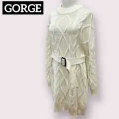 GORGE ケーブルニットワンピース オフホワイト