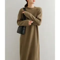 URBAN RESEARCH DOORS　ボトルネックリブニットワンピース