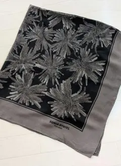 SONIA RYKIEL 花柄スカーフ ブラック/グレーのサムネイル