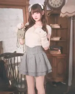 ミシェルマカロン 美脚スカート 千鳥柄 xs