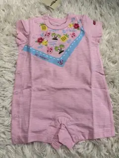 新品　ミキハウス　ホットビスケッツ 半袖　ロンパース　70㎝　ベビー　女の子