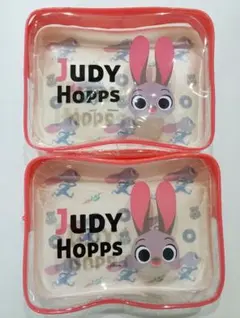 タグ付き ジュディ ポーチ 2セット ズートピア ダイソー ビニールポーチ