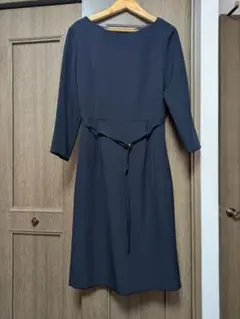お値下げしました。新品未使用ロペピクニックネイビー七分袖 ワンピース
