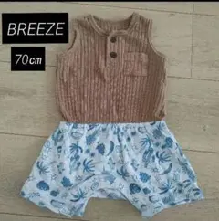 BREEZE ノースリーブロンパース　ベビー服　size70　セットアップ風