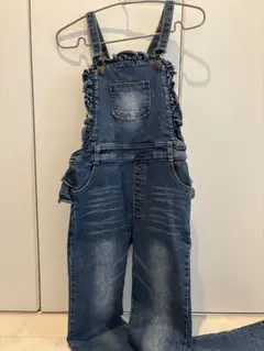 デニムフリルオーバーオール