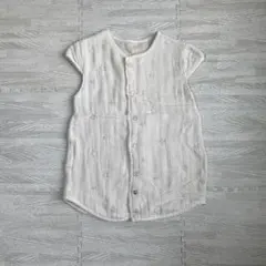 ディモワ　10mois スリーパー　星柄 ホワイト 袖付き