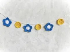 かぎ編みガーランド 花と円形モチーフ