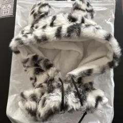 ぬいぐるみ用ヒョウ柄パーカー　ぬい服