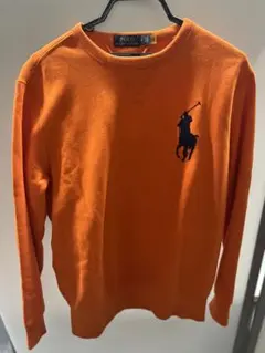 ポロラルフローレン メンズ トレーナー Mサイズ オレンジ 裏起毛 美品