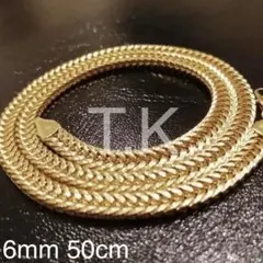 喜平ネックレス 18KGP ゴールド 金 6mm 50cm