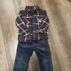 BeBe チェック柄シャツとパンツセット