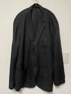 無印良品　リネン洗いざらしジャケット　黒　XXL