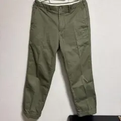 【無印良品】洗いざらしチノワイドパンツ カーキグリーン