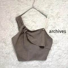 archives ワンショルダー風 リボン ビスチェ ブラウンのサムネイル