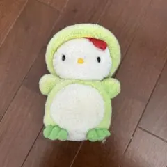 ハローキティ カエル着ぐるみ、緑色 約15cm