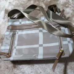 Hush Puppies ベージュチェック ショルダーバッグ 美品♡