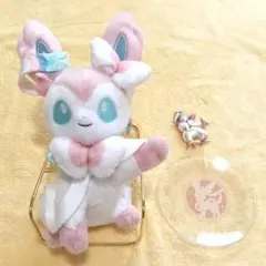 イーブイコレクション ニンフィア ぬいぐるみ 一番くじガラス皿 おまけ付き