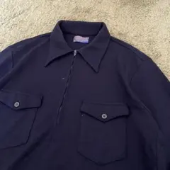 70's PENDLETON ハーフジップ ウールシャツ アメリカ製 無地