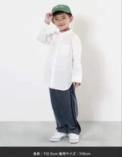 devilrock デビロック ノーカラーシャツ 白130