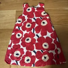 marimekko フラワープリント ノースリーブワンピース 104/4Y