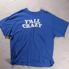 DOM Tシャツ Y’ALL CRAZY ブルー