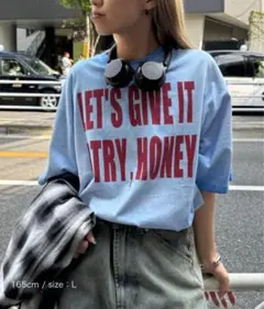 CIAOPANIC 半袖スーパーフェードTシャツ ブルー ロゴプリントのサムネイル