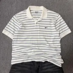 90s銀タグNIKE ボーダーポロ　y2k archive