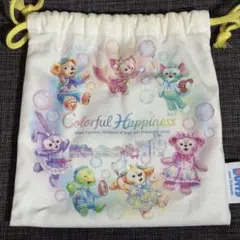 ディズニーシー ダッフィー＆フレンズ 20周年　カラフルハピネス　巾着