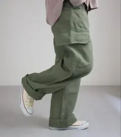 カーキ　Ｌサイズ カーゴパンツ