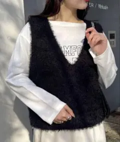 CIAOPANIC TYPY ミックスフェザーヤーンクロップド丈ベスト