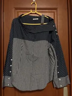 REDYAZEL レディアゼル ストライプ アシンメトリーブラウ