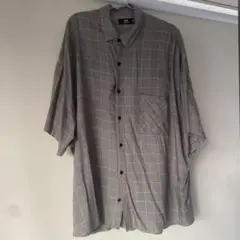 グレー チェック柄 半袖シャツ Lサイズ
