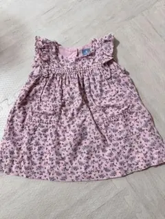 【美品】babyGap ピンク フラワープリント ワンピース 12-18M