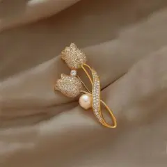 入園式卒業式ブローチ バタフライ コサージュ パールフォーマル ライトゴールド式