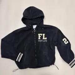 新品Bershka FAST LIFE ジップアップパーカー ブラックのサムネイル