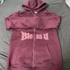 Bless Uロゴ ワインレッド ジップアップパーカー