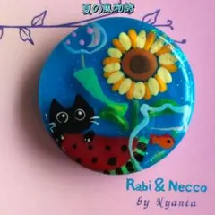 レジンヘアゴム.ブローチ☘ハンドメイド☘手描きNo.375 - メルカリ
