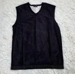 【美品】コムデギャルソン オム プリュス　メッシュ ベスト　レイヤード　ブラック