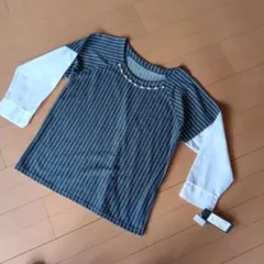ストライプ長袖Tシャツ フリーサイズ