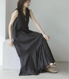 MARIHA マリハ 夏の月影のドレス ブラック Vネック