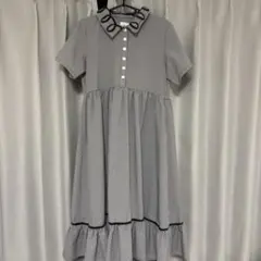 merry jenny ブラック くるくるパイピングカラーワンピース