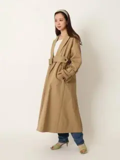 こなれコーデ♪スピックアンドスパン　ボリュームコート　トレンチ　ベージュ系