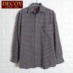 【極美品】デコイ　ネルシャツ　チェック　ネイビー×ブラウン　L