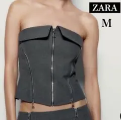 未使用 ZARA ZW コレクション ジッパービスチェ　M