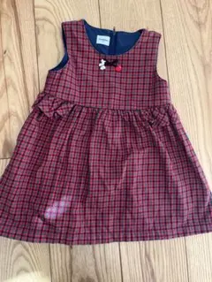 familiar チェック柄 ノースリーブワンピース 100