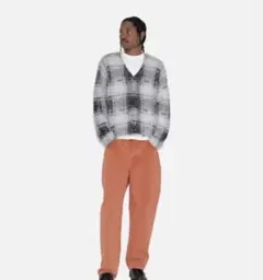 【stussy】 毛呢格紋開襟衫