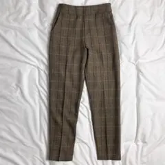 美品　Amerivintage アメリ　チェック　テーパードパンツ　ブラウン　Sのサムネイル