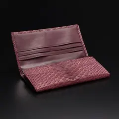 ダイヤモンドパイソン本革財布　ワイン