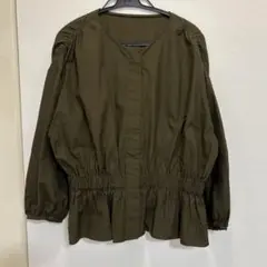 美品 BEAUTY&YOUTH ペプラムブラウス 七分袖 春トップス きれいめ